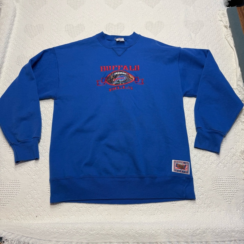 Vintage Crable Sportswear Buffalo Bills Embroidered Sweatshirt (Large)